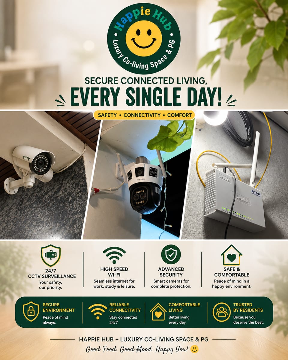 CCTV security and high-speed WiFi at Happie Hub